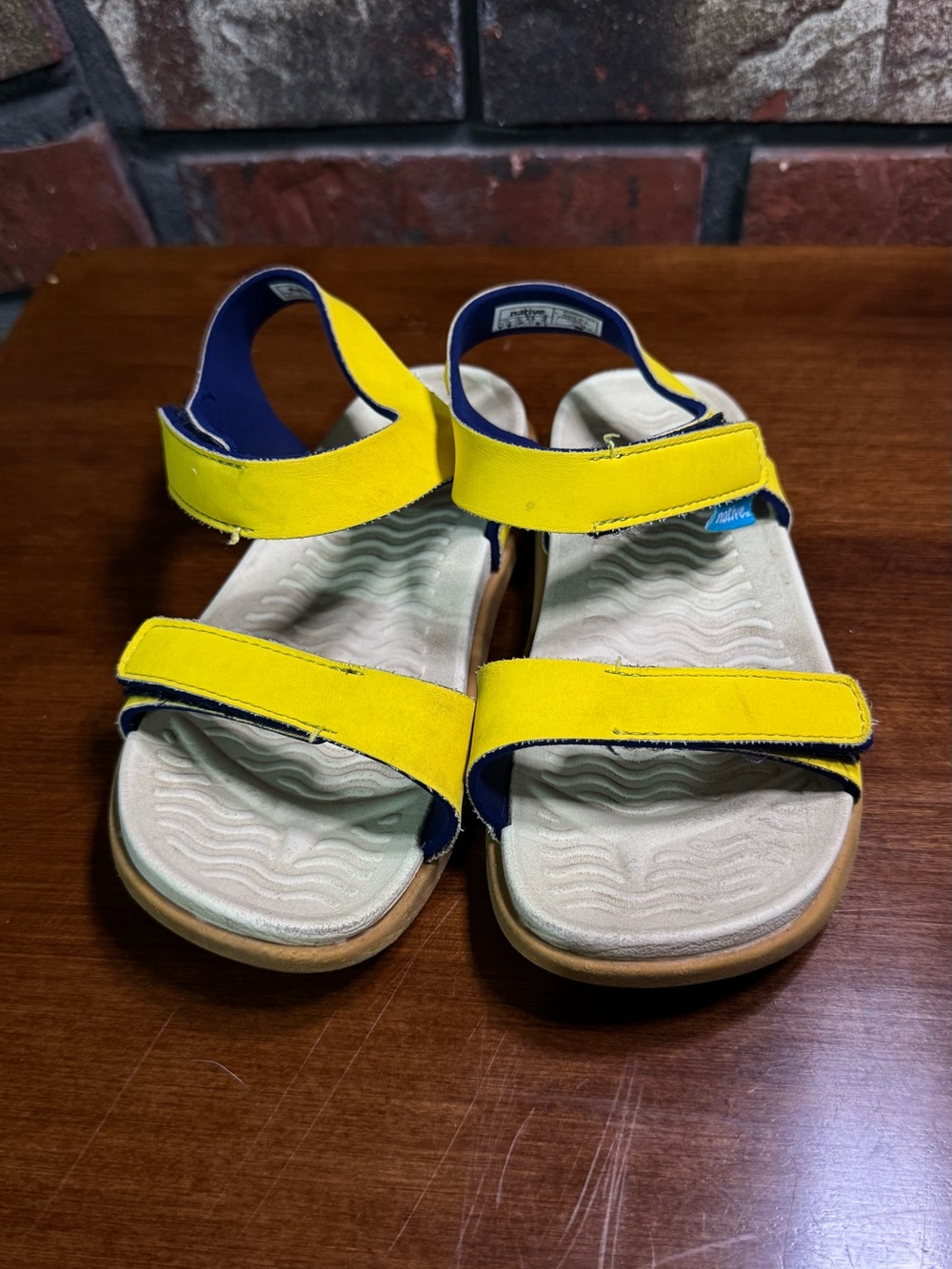 Kids Yellow Velcro Sport Sandals